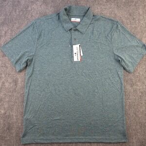 New Grand Slam Polo Large Green Solid Performance Short Sleeve Golf